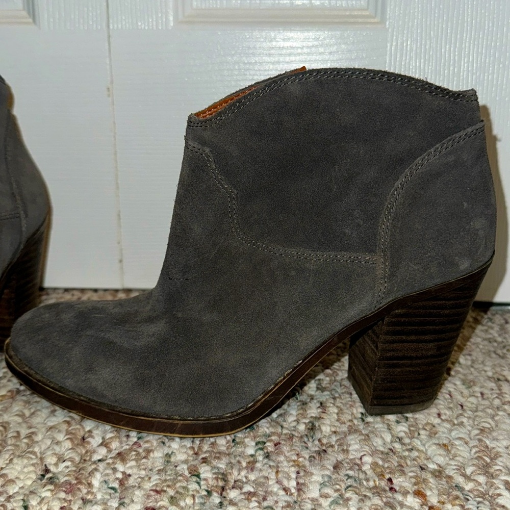 Lucky Brand Suede Bootie - zip up